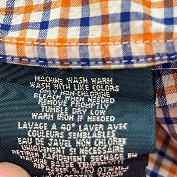 Ralph Lauren Big Boys Button Down Blue Orange Check Long Sleeve Shirt Size XL 20 - Picture 5 of 6